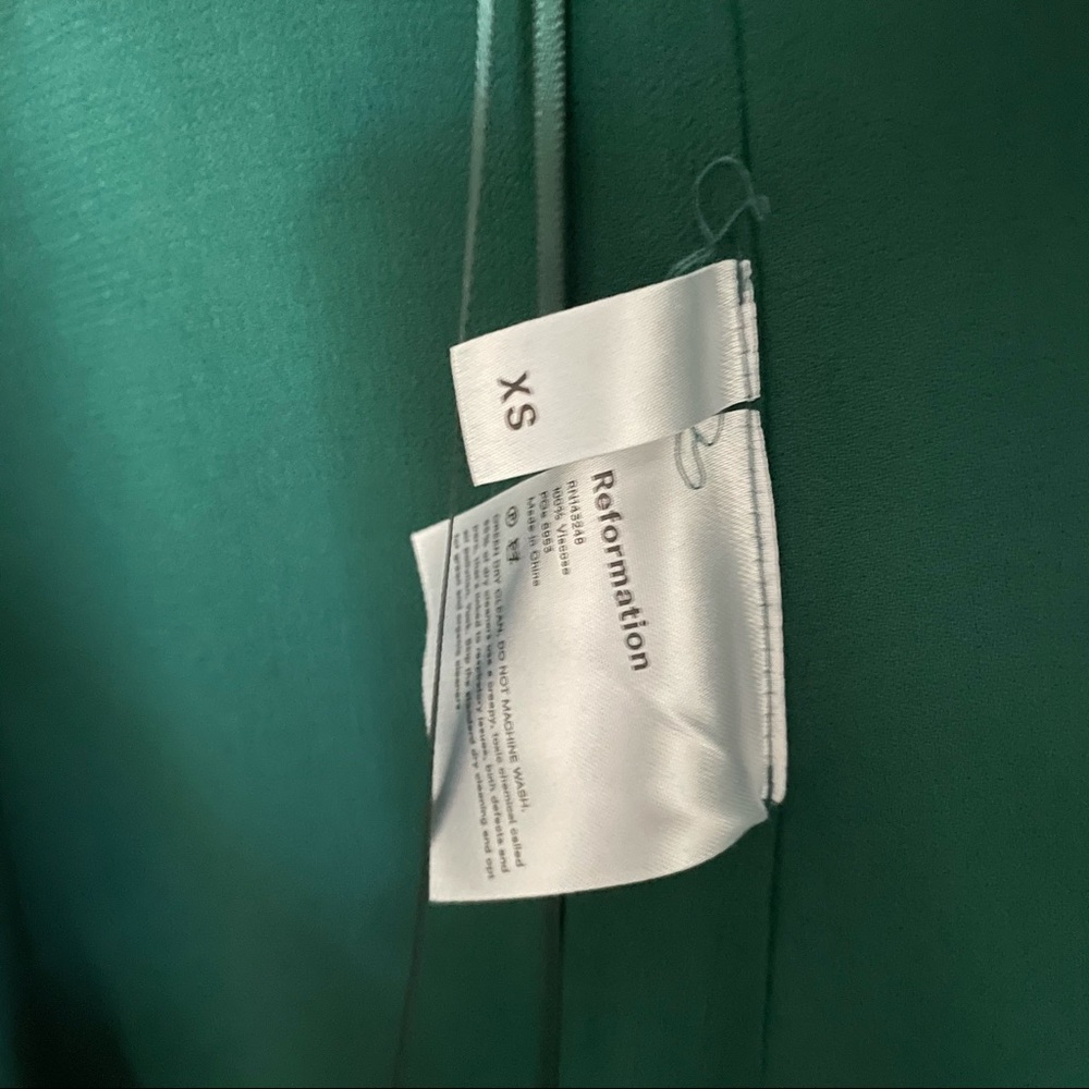 Reformation Milan Dress Emerald NWOT - Picture 10 of 11